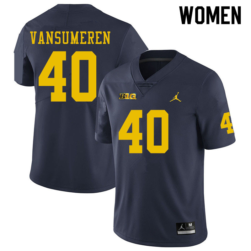 Women #40 Ben VanSumeren Michigan Wolverines College Football Jerseys Sale-Navy